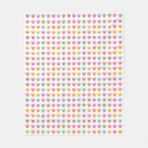 Cute girly fun custom conversation hearts pattern fleece blanket