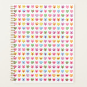 Cute girly fun custom conversation hearts pattern planner