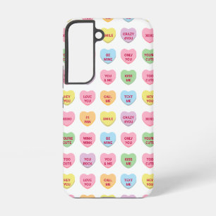 Cute girly fun custom conversation hearts pattern samsung galaxy case