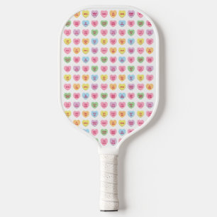 Cute girly fun custom tiny conversation hearts pickleball paddle