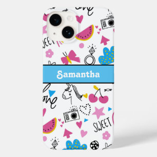 Cute Girly Fun Unicorn Rainbow Stars Butterflies Case-Mate iPhone 14 Case