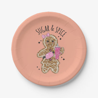 Cute girly gingerbread plates