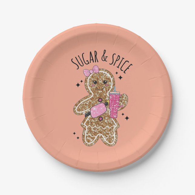 Cute girly gingerbread plates (Front)