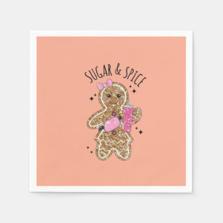 Cute girly gingerbread plates napkin