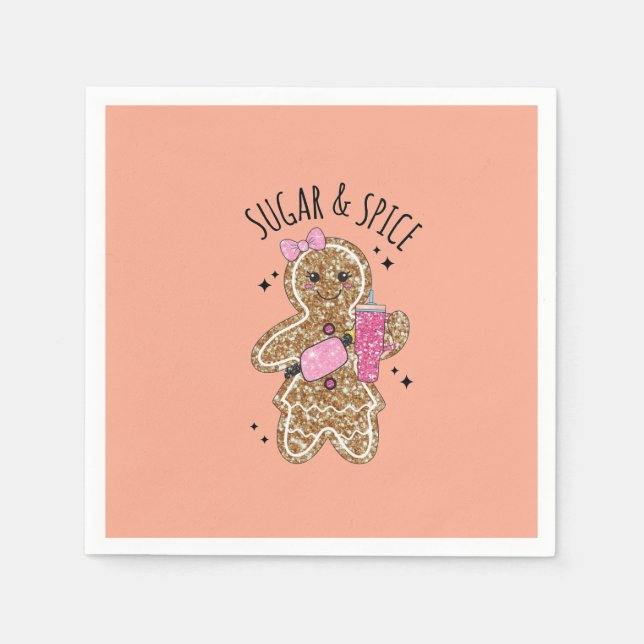 Cute girly gingerbread plates napkin (Front)