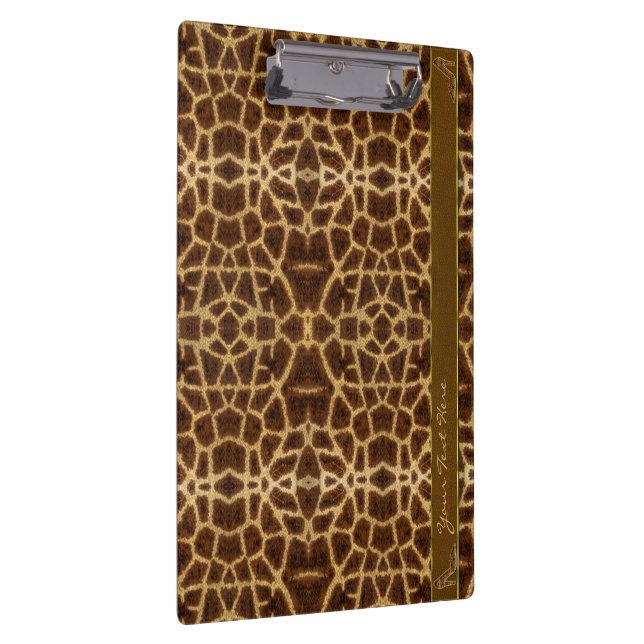 Cute Girly Giraffe Pattern Animal Print & Stiletto Clipboard (Right)