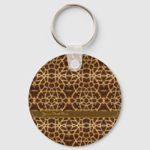 Cute Girly Giraffe Pattern Animal Print & Stiletto Key Ring