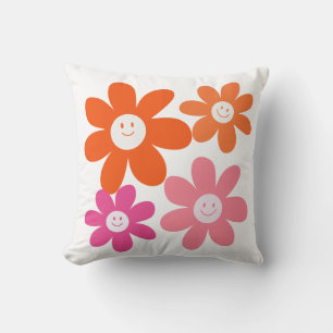 Cute Girly Happy Flowers Cushion