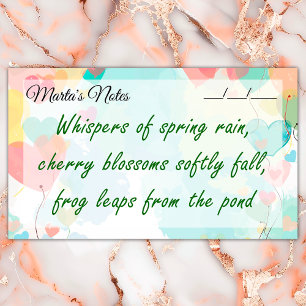 Cute Girly Heart Balloons 10" x 6" Post-it Notes