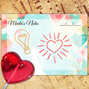 Cute Girly Heart Balloons 4" x 3" Post-it Notes