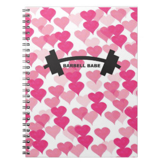 Cute Girly Heart Pink Gym Notebook