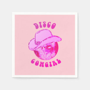 Cute Girly Hot Pink Disco Cowgirl Glitter  Napkin