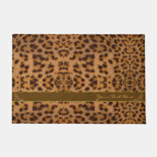 Cute Girly Jaguar Pattern Animal Print & Stiletto Doormat