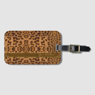 Cute Girly Jaguar Pattern Animal Print & Stiletto Luggage Tag