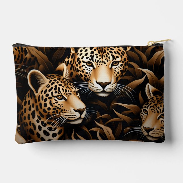 Cute Girly Jungle Wild Cheetah Cosmetic Bag (Back)