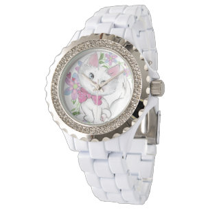 Cute Girly Kitten With Flowers Watch