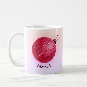 Cute Girly Ladybug Name Coffee Mug