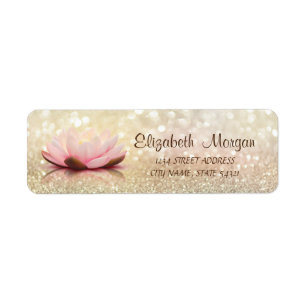 Cute Girly Lotus Bokeh Address Label
