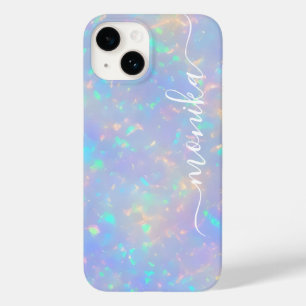 Cute Girly Luxury Holographic Monogram Case-Mate iPhone 14 Case