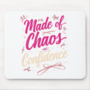 Cute Girly Made Of Chaos And Confidence Mouse Mat
