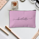 Cute Girly Minimalist Custom Name | Lavender Accessory Pouch<br><div class="desc">Make a statement with our Cute Girly Minimalist Custom Name | Lavender Accessory Pouch! Keep your essentials organised and stylish with this adorable pouch personalised with your name. The soft lavender colour adds a touch of femininity,  perfect for everyday use or travel.</div>