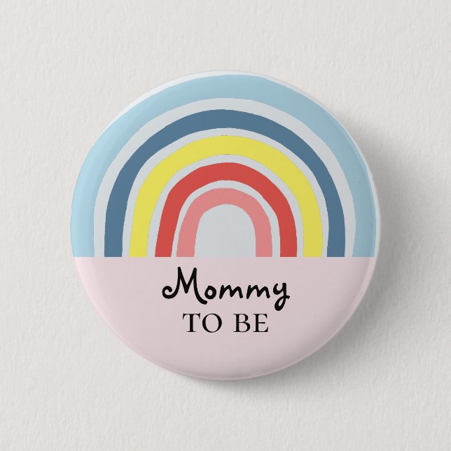 Cute Girly Modern Mommy To Be Baby Shower 6 Cm Round Badge (Front)