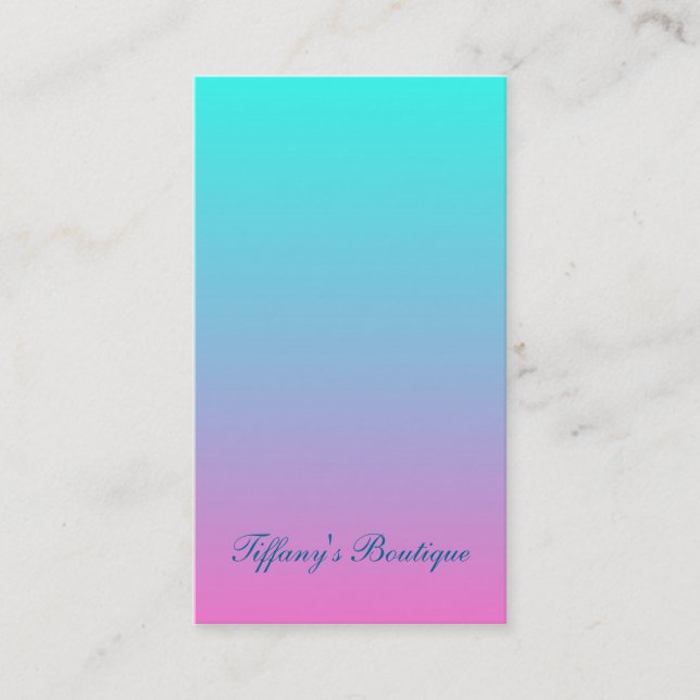 cute girly ombre mermaid pink Fuchsia turquoise Business Card (Front)