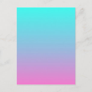cute girly ombre mermaid pink Fuchsia turquoise Postcard