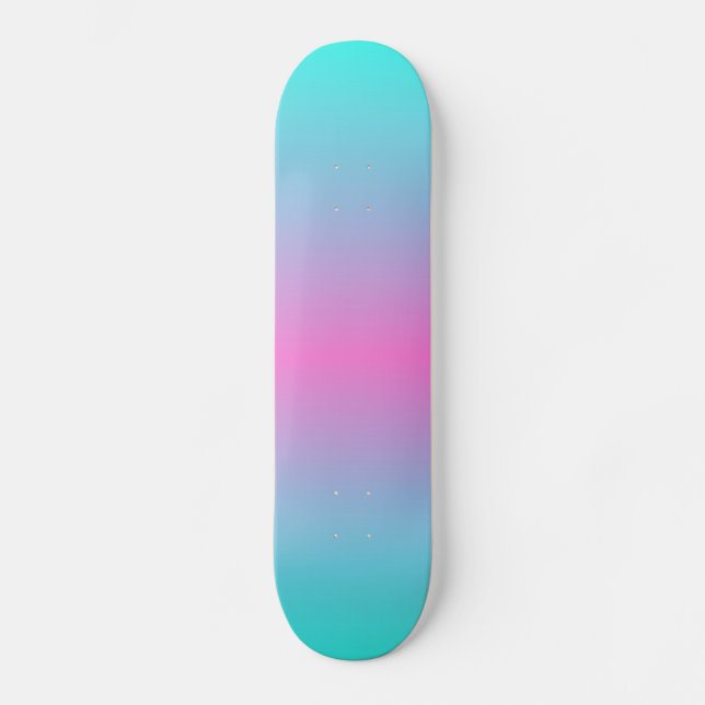 cute girly ombre mermaid pink Fuchsia turquoise Skateboard (Front)