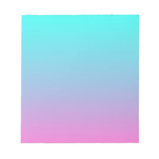 cute girly ombre mermaid pink turquoise aqua blue notepad