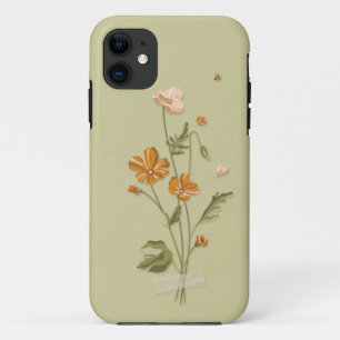 Cute Girly orange blooming floral Case-Mate iPhone 11 Case