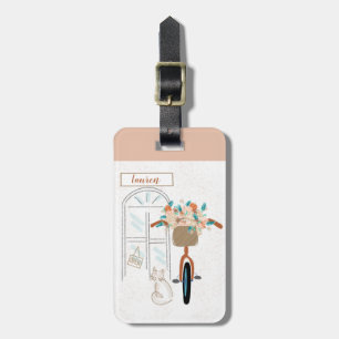Cute Girly Paris Cafe Vacation Luggage Tag