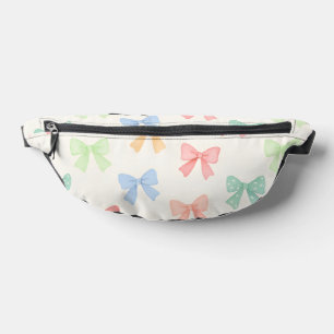 Cute Girly Pastel Coquette Bow Pattern Bum Bags