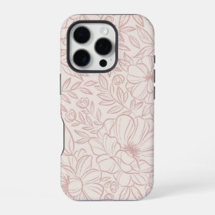 Cute girly pastel pink floral phone case