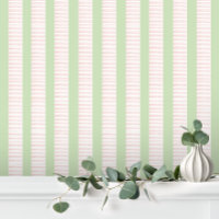 Cute Girly Pastel Pink Green Stripe