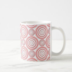 Cute Girly Pattern Pink and White Geometric Circle Coffee Mug