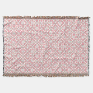 Cute Girly Pattern Pink and White Geometric Circle Throw Blanket