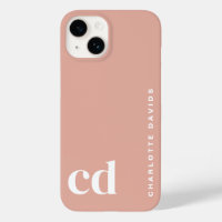 Cute Girly Peach Monogram
