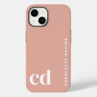 Cute Girly Peach Monogram