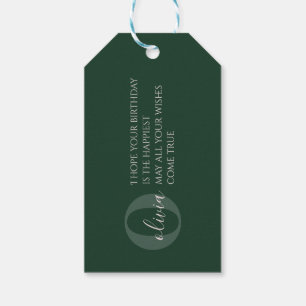 Cute Girly Personalised Dark Green Gift Tags