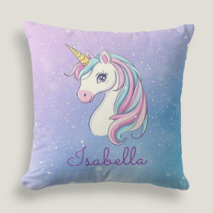 Cute Girly Personalised Magical Unicorn  Cushion