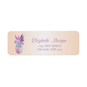 Cute Girly Pineapple Address Label