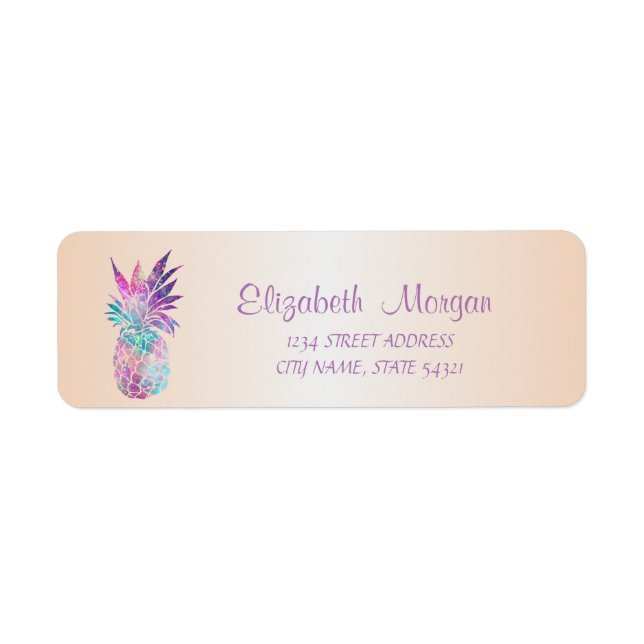 Cute  Girly  Pineapple  Address Label (Front)
