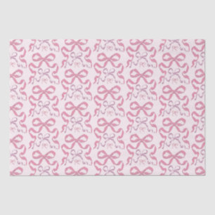 Cute Girly Pink Aesthetic Bow Tissue Paper