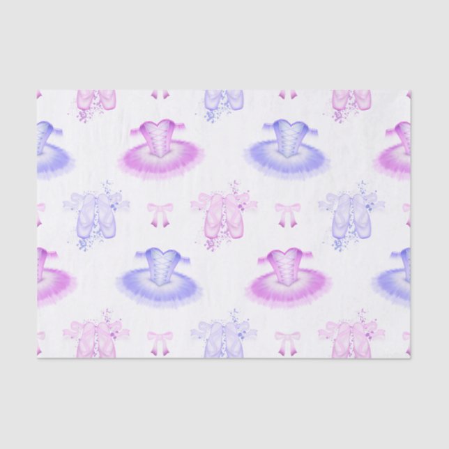 Cute Girly Pink Ballerina Tutu Ballet Tissue Paper (Front)