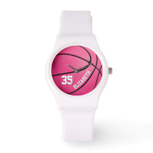 cute girly pink basketball gifts personalised watch