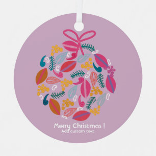 cute girly pink bauble custom metal tree decoration