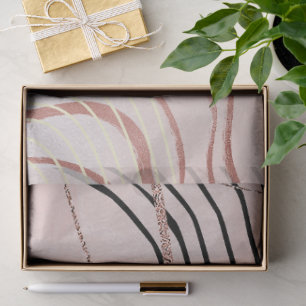 Cute Girly Pink Bohemian Rose Gold Design Tissue Paper