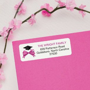Cute Girly Pink Bow Graduation Cap