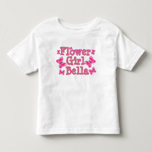 Cute Girly Pink Butterfly Flower Girl  Toddler T-Shirt